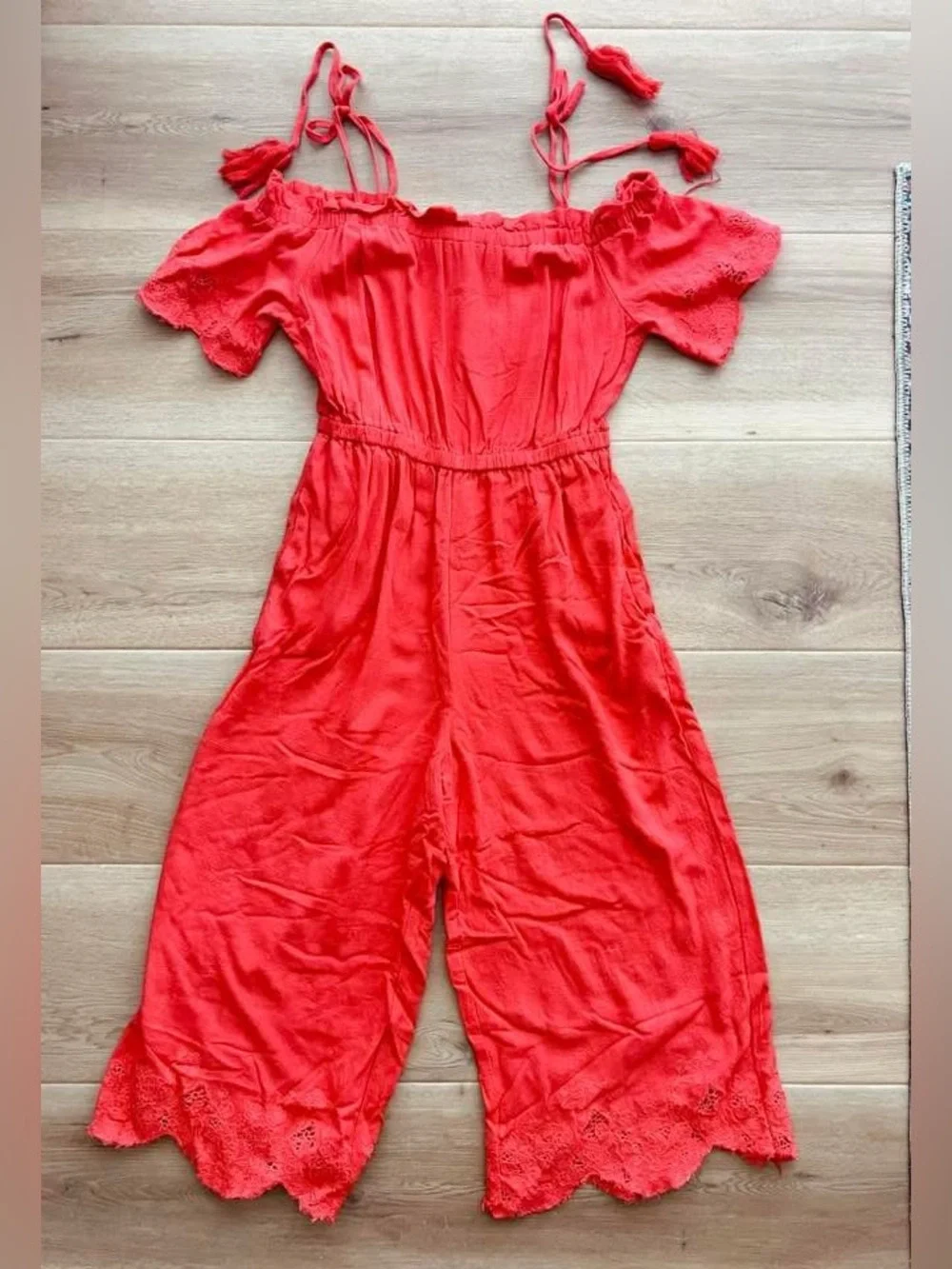 Anthro Linen Blend Jumpsuit 🌿 Vibrant Color | Size M | Pockets - Picture 3 of 4